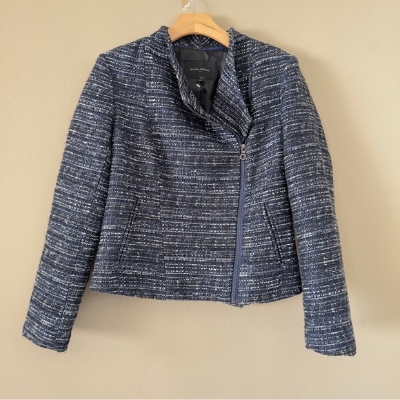 Banana Republic Heritage Collection Tweed Moto Jacket Size 10 - Picture 1 of 7